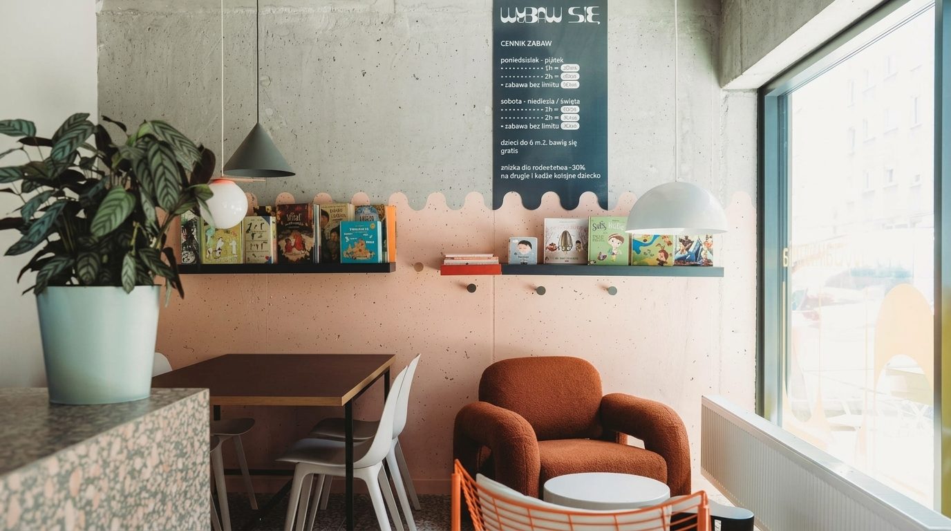 Inside the WyBawialnia café